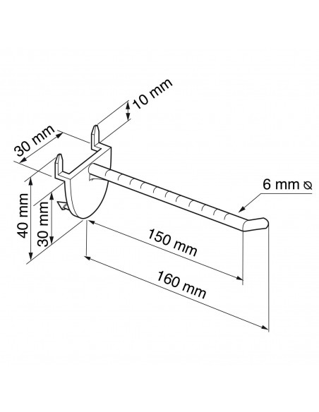 Carlig simplu din plastic cu fixare automata 