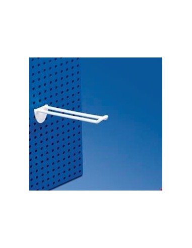 Carlig dublu din plastic pentru panou perforat