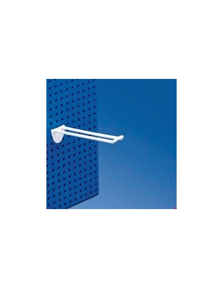 Carlig dublu din plastic pentru panou perforat