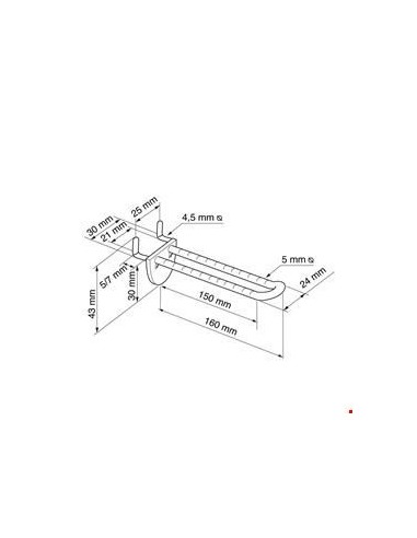 Carlig dublu din plastic pentru panou perforat