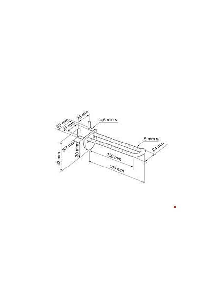 Carlig dublu din plastic pentru panou perforat