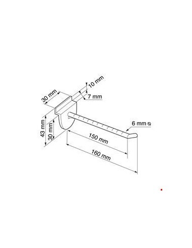 Carlig simplu din plastic pentru Slatwall