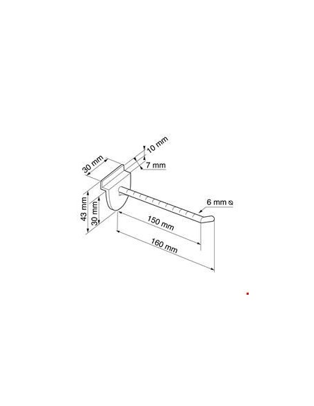 Carlig simplu din plastic pentru Slatwall