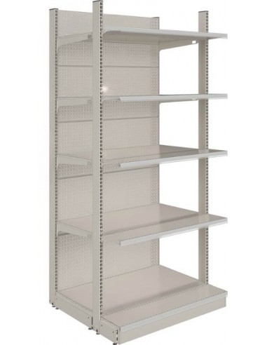 Rack type shelf H2215 mm, W1000 mm, B600 mm, 4p 600 mm, gray RAL 7035